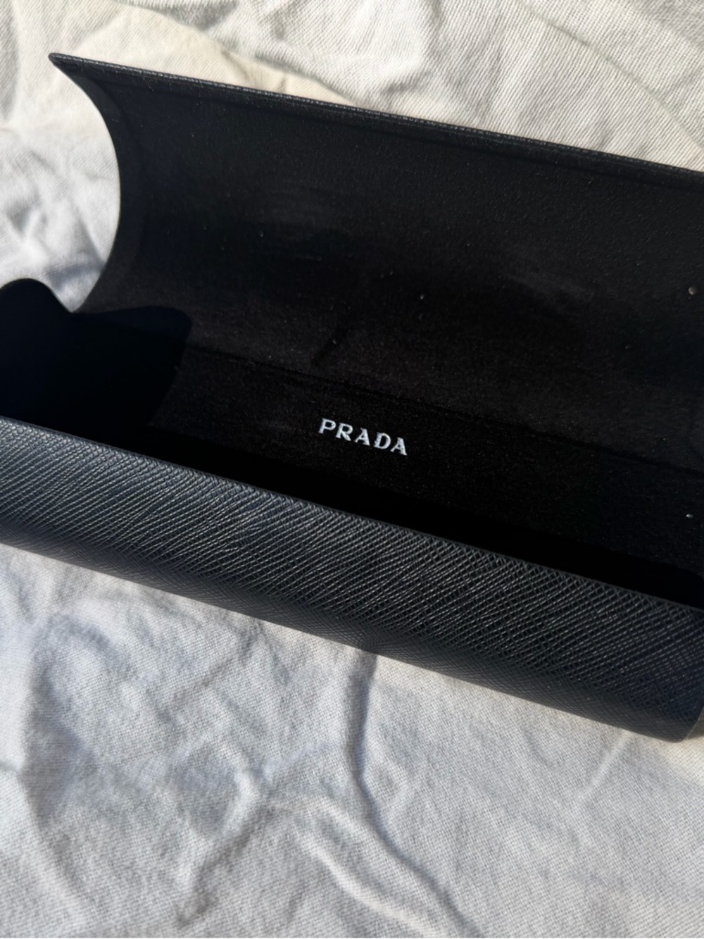 Prada Black Saffiano Eyewear Case with Logo